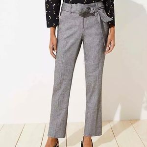 LOFT Gray Slim Tie Waist Pencil Pants Size 6